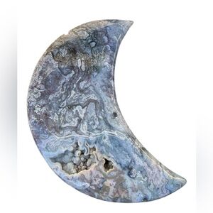 Lavender Blue Moss Agate Crescent Moon Crystal Large Natural Celestial 766g